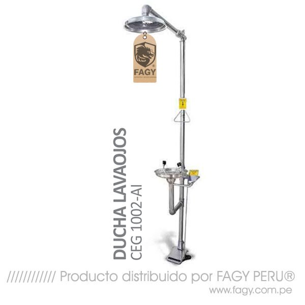 Ducha lavaojos acero inoxidable con pedal CEG 1002-AI