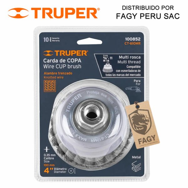 Escobilla tipo copa 4″ Truper 100852