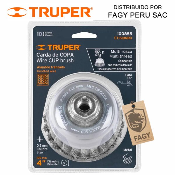 Escobilla tipo copa 4″ Truper 100855