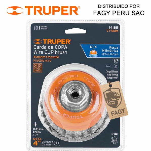 Escobilla tipo copa 4″ Truper 14185